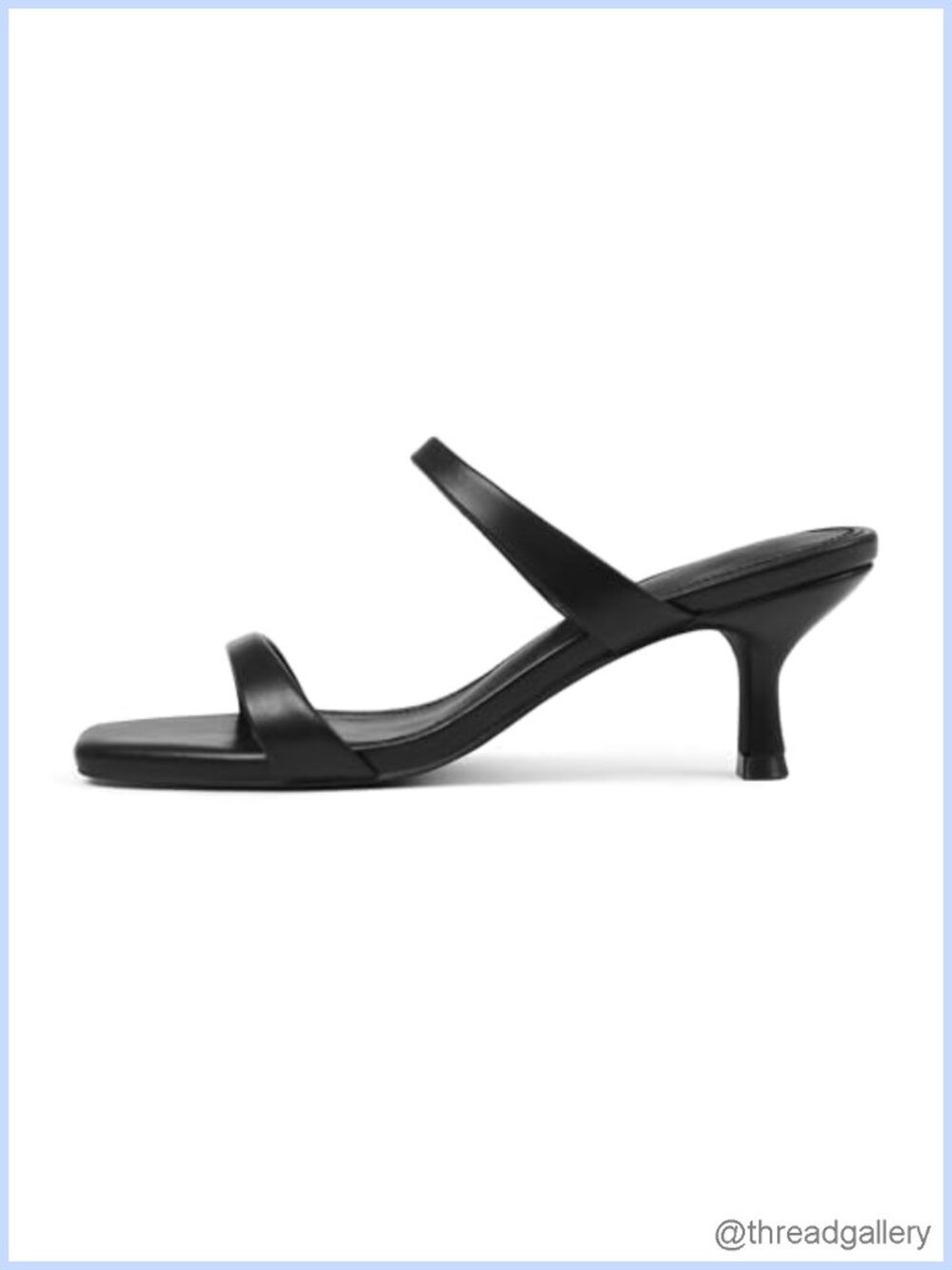 Kitten Heel Sandals Square Open Toe Low Mules Slip-On Heels